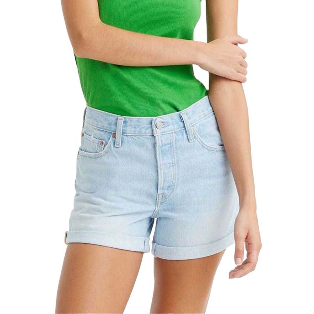 Levis Womens/Ladies 501 Rolled Hem Shorts / Light Blue - Picture 3 of 4